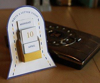 3D paper model that creates a standing perpetual calendar